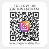 Instagram-QR-Code Quadratischer Aufkleber (Vorderseite)