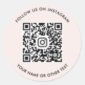 Instagram-QR-Code Rosa Runder Aufkleber (Vorderseite)