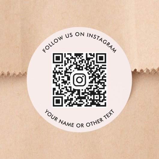 Instagram-QR-Code Rosa Runder Aufkleber