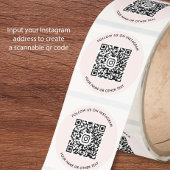 Instagram-QR-Code Rosa Runder Aufkleber