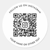 Instagram-QR-Code Runder Aufkleber (Vorderseite)