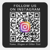 Instagram-QR-Code Schwarz Quadratischer Aufkleber (Vorderseite)