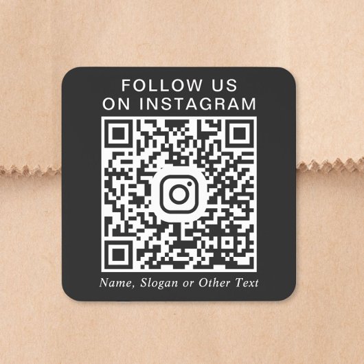 Instagram-QR-Code Schwarz Quadratischer Aufkleber