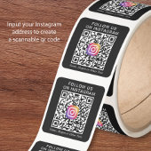 Instagram-QR-Code Schwarz Quadratischer Aufkleber
