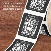 Instagram-QR-Code Schwarz Quadratischer Aufkleber