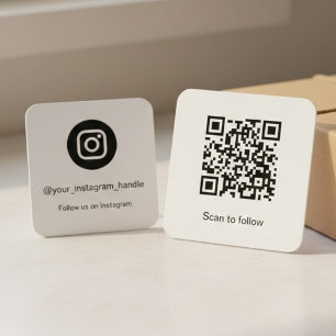 Instagram-QR-Code Social-Media-Follow-Card Quadratische Visitenkarte