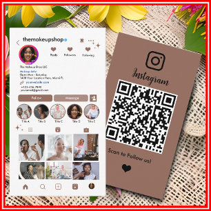 Instagram QR Code Social Media Terrakotta Visitenkarte