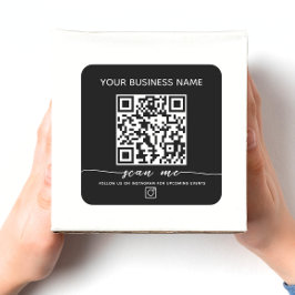 Instagram QR-Code und benutzerdefinierter Text Quadratischer Aufkleber
