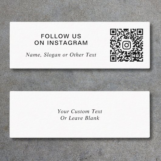 Instagram QR Code Werbung Mini Visitenkarte