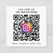 Instagram QR Code Werbung Quadratische Visitenkarte (Vorderseite)