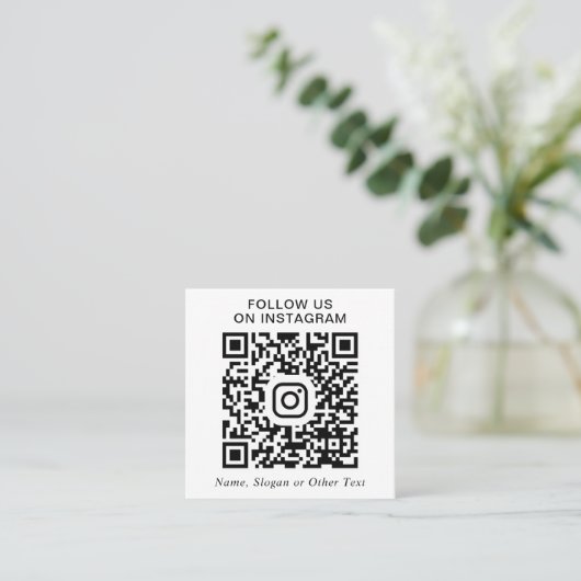 Instagram QR Code Werbung Quadratische Visitenkarte (Stehend Vorderseite)