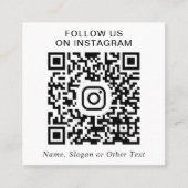 Instagram QR Code Werbung Quadratische Visitenkarte (Vorderseite)