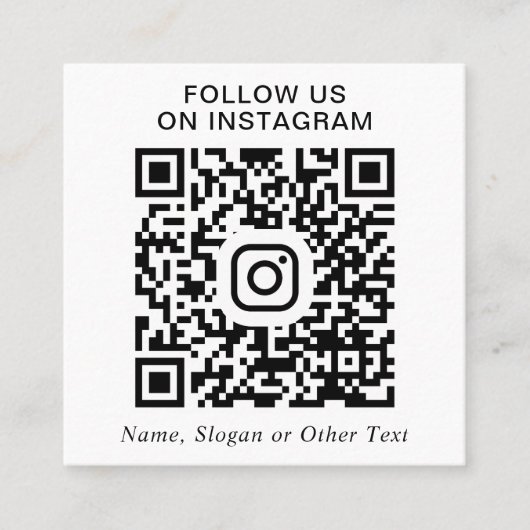 Instagram QR Code Werbung Quadratische Visitenkarte (Vorderseite)