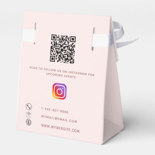 Instagram, rosa, weißer QR-Code Geschenkschachtel (Rückseite)