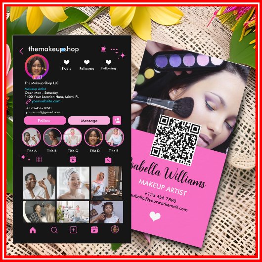 Instagram Scan To Connect QR-Code  Visitenkarte