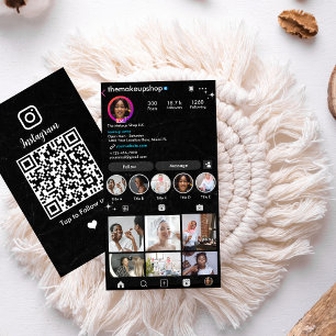 Instagram Schwarz   Hairstylist    Soziale Medien Visitenkarte