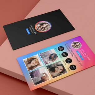 Instagram Social Follow Me Foto Grid Regenbogen Visitenkarte