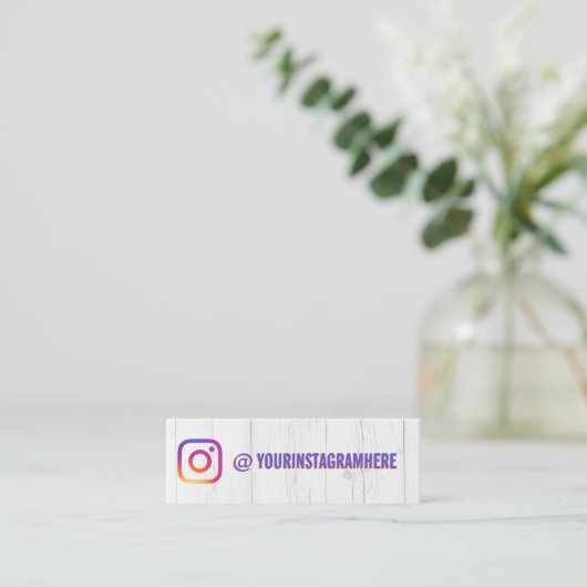 Instagram Social Media-Benutzername Mini Visitenkarte (Stehend Vorderseite)