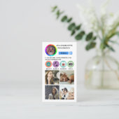 Instagram Social Media folgen Profile Foto Grid Visitenkarte (Stehend Vorderseite)