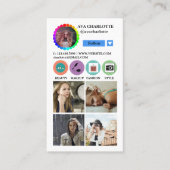 Instagram Social Media folgen Profile Foto Grid Visitenkarte (Vorderseite)