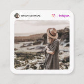 Instagram Social Media Foto modern weiß minimal Telefonnummerkarte (Vorderseite)