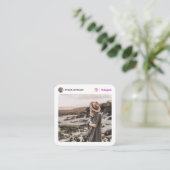 Instagram Social Media Foto modern weiß minimal Telefonnummerkarte (Stehend Vorderseite)