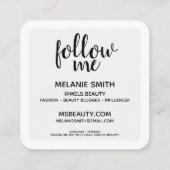 Instagram Social Media Foto modern weiß minimal Telefonnummerkarte (Rückseite)