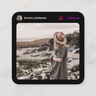 Instagram Social Media Foto Moderne Schwarz minima Telefonnummerkarte