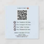 *~* INSTAGRAM Social Media Icons QR-Code Quadratische Visitenkarte (Rückseite)