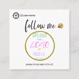 *~* INSTAGRAM Social Media LOGO Emoji QR Code Quadratische Visitenkarte