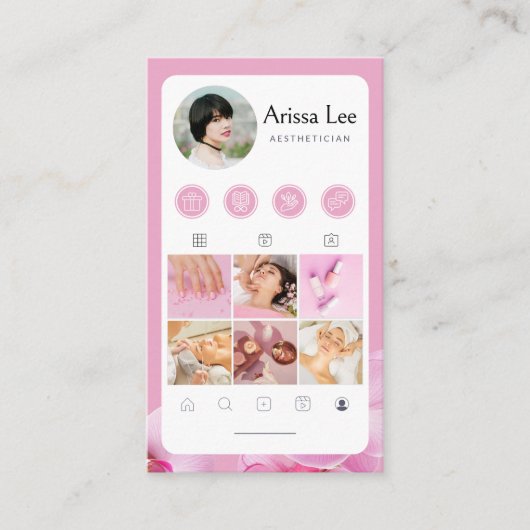 Instagram Social Media Profile Foto Grid Visitenkarte (Vorderseite)