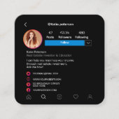 Instagram Social Media Profile Foto Quadratische Visitenkarte (Vorderseite)