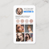 Instagram Social Media Simple Makeup Visitenkarte (Rückseite)