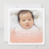 Instagram Square Baby Girl Geburtsankündigung Ankündigung (Vorderseite)