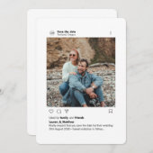 Instagram Style Modernes abgerundetes Foto Save The Date (Vorne/Hinten)