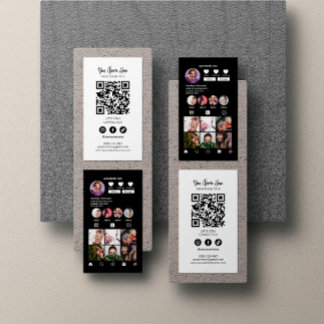 Instagram Style Qr Code Moderne Elegante Schwarz-w Visitenkarte