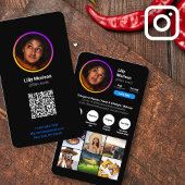 Instagram Style Trendy Foto Schwarz Dunkles Thema Visitenkarte