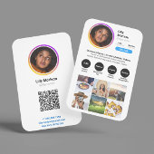 Instagram Style White Trendy Foto Business Card Visitenkarte