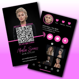 Instagram Template Design Beauty Artist Haar Nägel Visitenkarte
