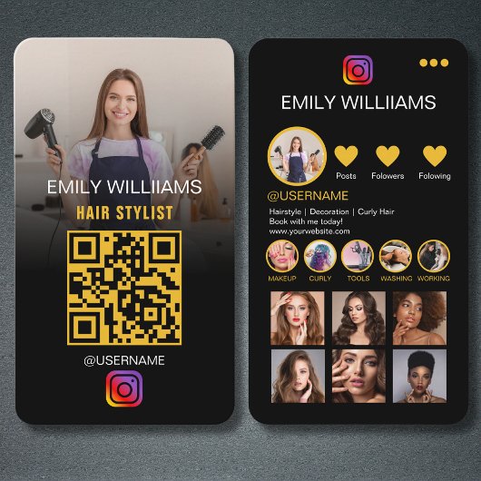 Instagram Template Social Media QR Code Visitenkarte