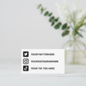 Instagram Tik Tok Twitter Visitenkarte (Stehend Vorderseite)