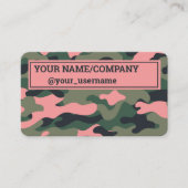 Instagram Trendy Camouflage Business Card Visitenkarte (Vorderseite)