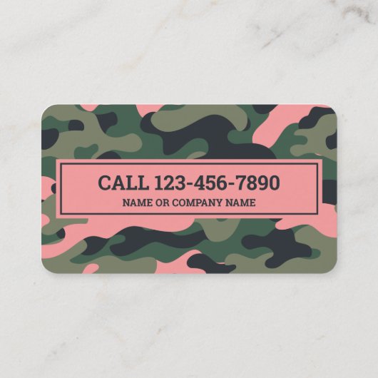 Instagram Trendy Camouflage Business Card Visitenkarte (Rückseite)