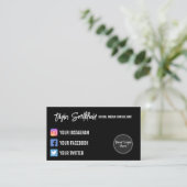 Instagram Twitter Calligraphy Business Card Visitenkarte (Stehend Vorderseite)