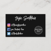 Instagram Twitter Facebook Business Card Visitenkarte (Vorderseite)