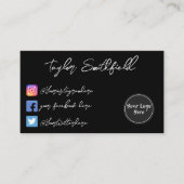 Instagram Twitter Handgeschriebene Visitenkarte (Vorderseite)