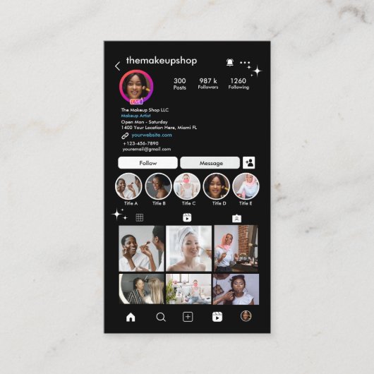 Instagram Visitenkarte (Vorderseite)