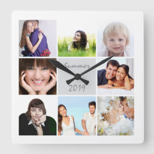 Instagram Wall Clock Family or Couple's Photos Quadratische Wanduhr