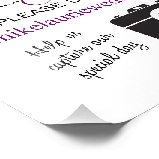 Instagram Wedding Poster Zeichen - Plum Lila (Ecke)