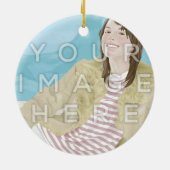 Instagram zwei Foto-Kreisbild-Verzierung Keramikornament (Hinten)